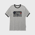 THEVINYLHOUSE COWBOY PICTOGRAM RINGER TEE GREY