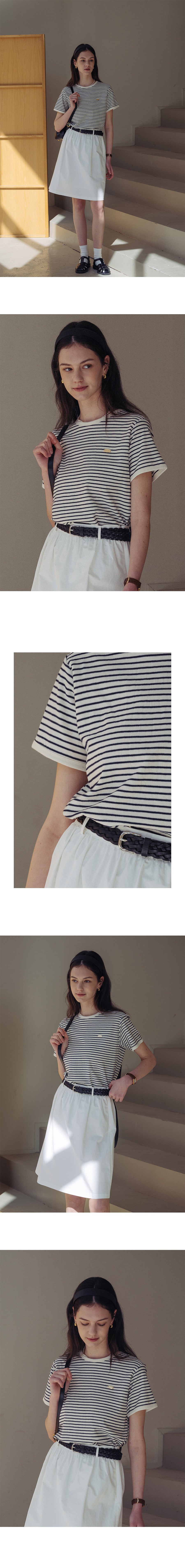 TILLIDIE Cotton stripe T-shirt[2color]