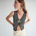 TACH CLOTHING (W) Aquiles Knitted Top (BLACK STRIPED)