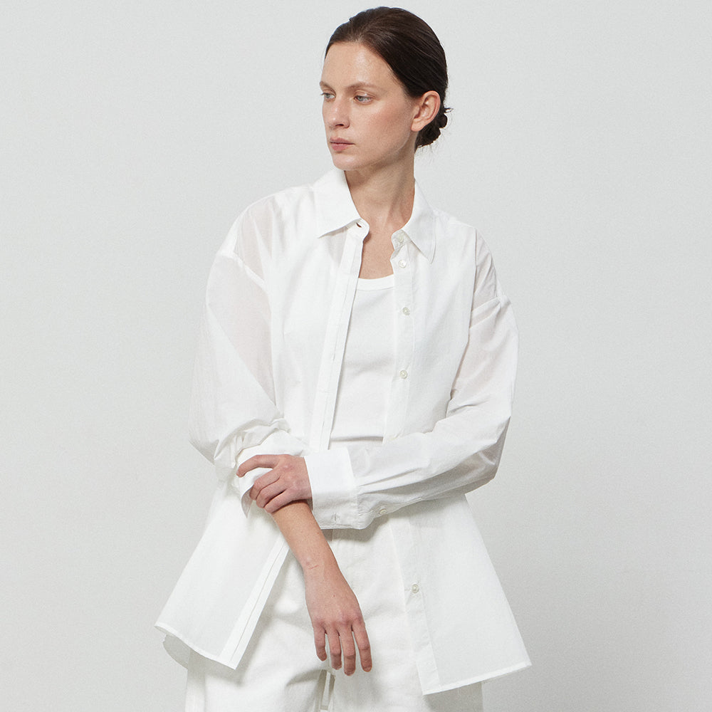 NOTIA OVER FIT DOUBLE TAP SHIRTS - WHITE