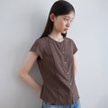 STEP AROUND Cap sleeve blouse_BROWN