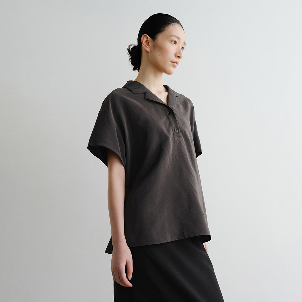 EAAH RAYON DRAWSTRING BLOUSE (CHARCOAL)