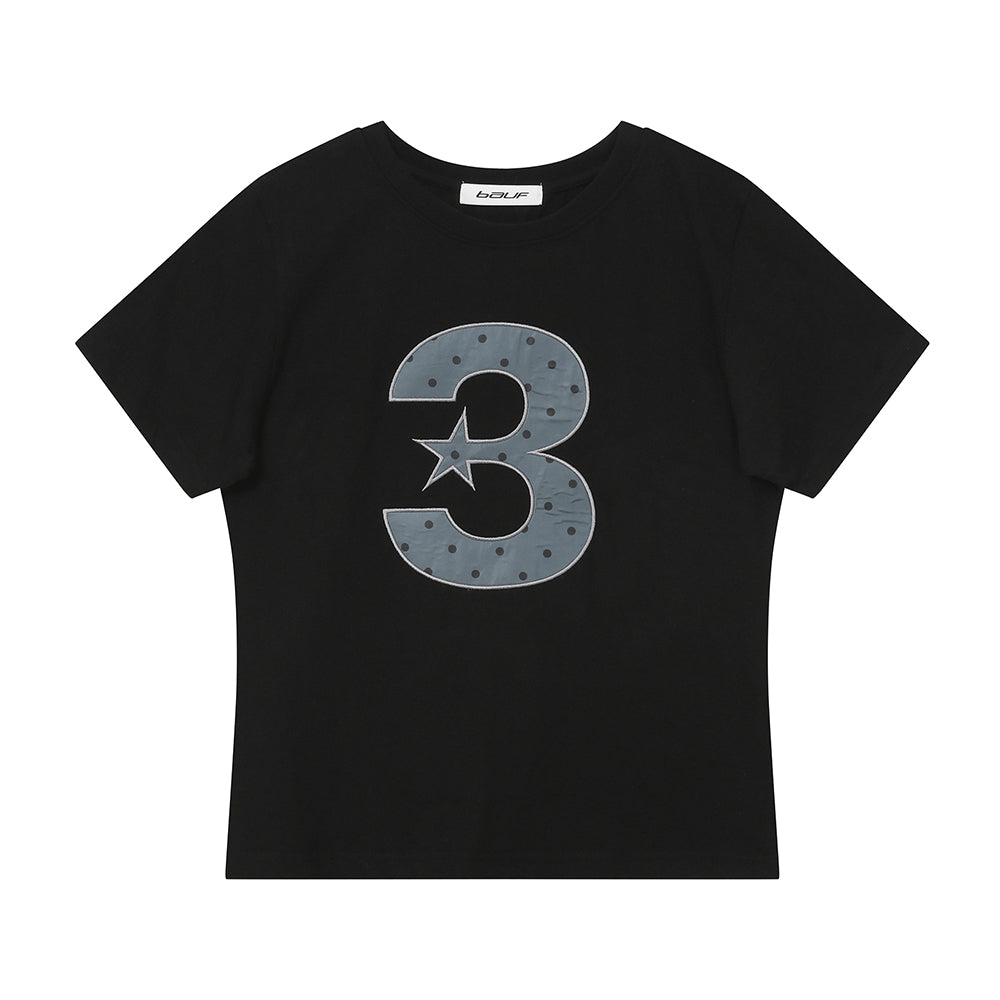 bauf 3 logo dot slim fit t-shirt [black]