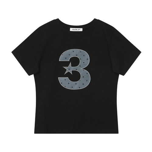 bauf 3 logo dot slim fit t-shirt [black]