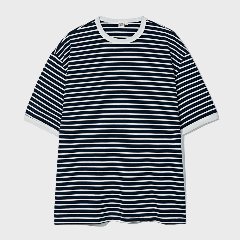 partimento Breton Stripe Ringer Tee Navy
