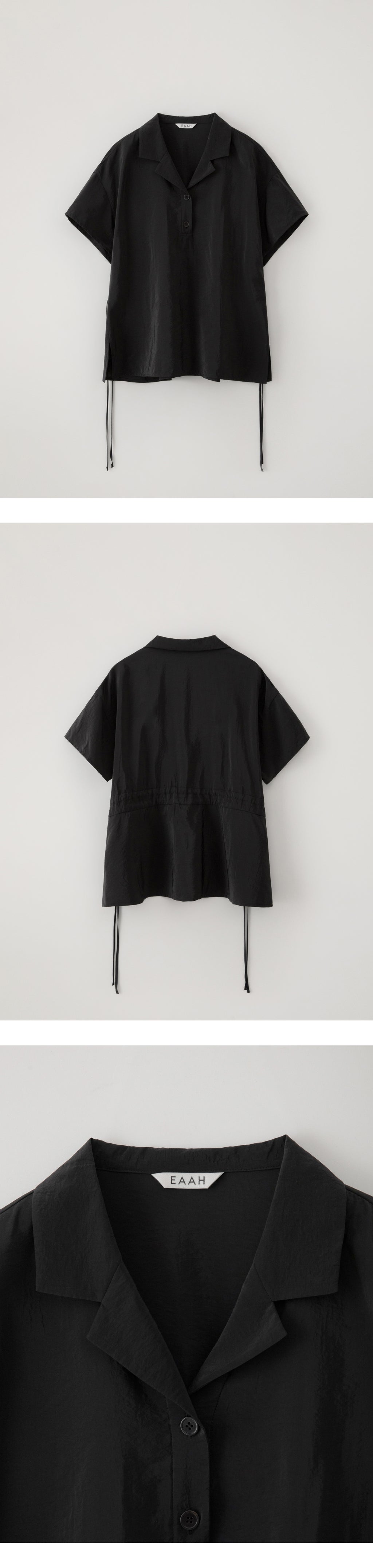 EAAH RAYON DRAWSTRING BLOUSE (BLACK)