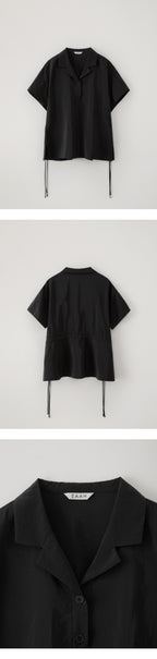 EAAH RAYON DRAWSTRING BLOUSE (BLACK)