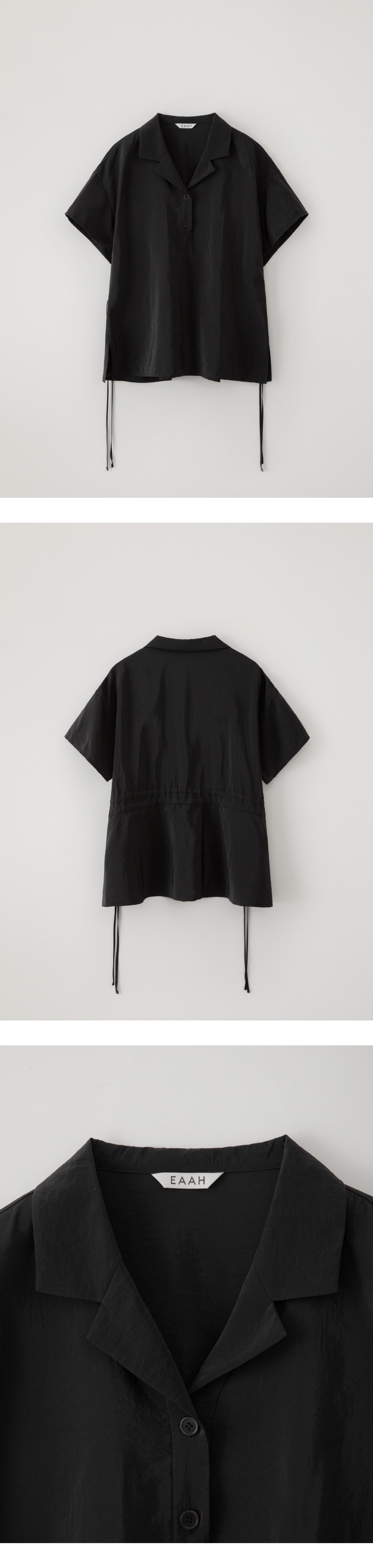 EAAH RAYON DRAWSTRING BLOUSE (BLACK)