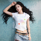 RuNaKiHu WXT033 Lollipop Uncropped Short Sleeve T-Shirt (WHITE)