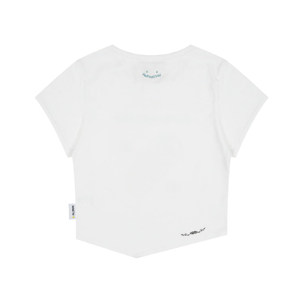 RuNaKiHu WXT033 Lollipop Uncropped Short Sleeve T-Shirt (WHITE)