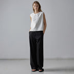 FACADE PATTERN Denim sleeveless top_clean white