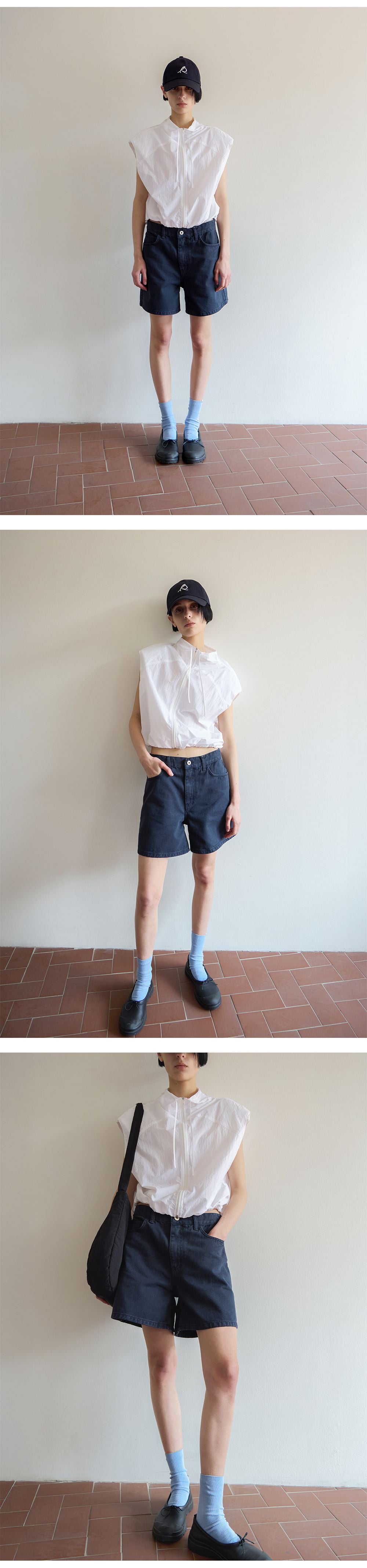 LEVAR LEVAR Classic Staple Denim Shorts - Stone Navy