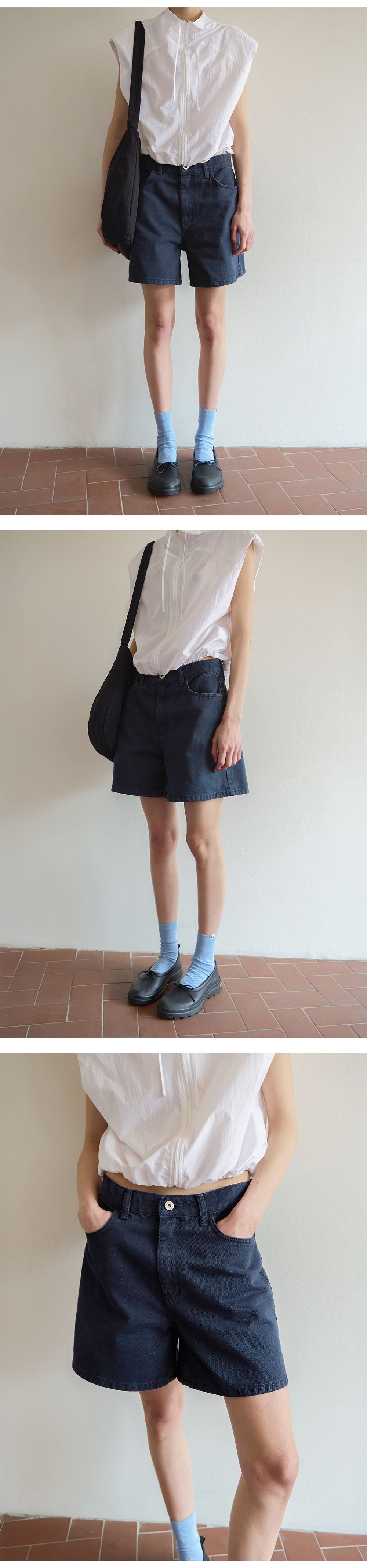 LEVAR LEVAR Classic Staple Denim Shorts - Stone Navy