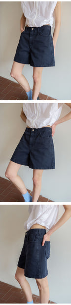 LEVAR LEVAR Classic Staple Denim Shorts - Stone Navy