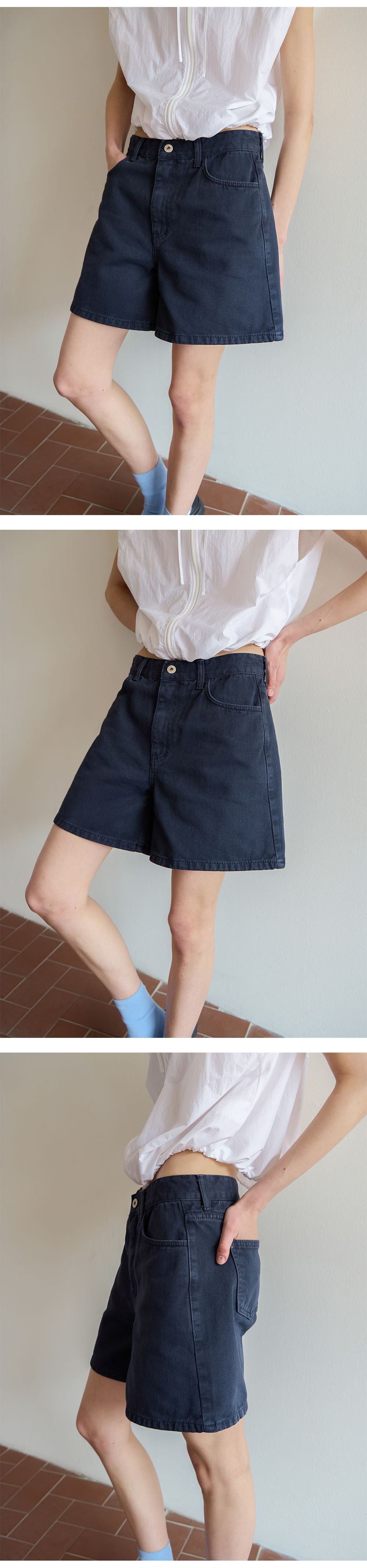 LEVAR LEVAR Classic Staple Denim Shorts - Stone Navy
