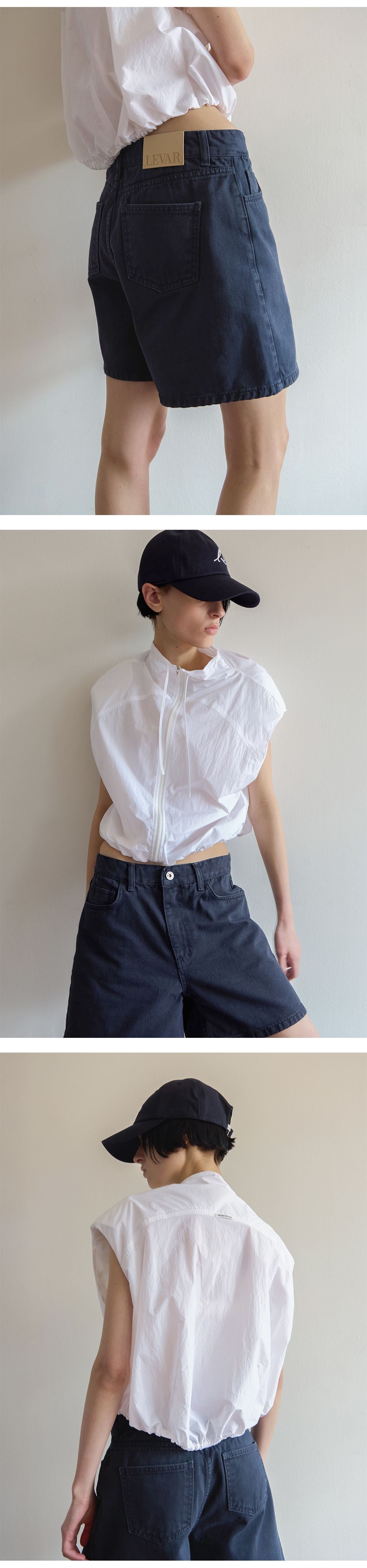 LEVAR LEVAR Classic Staple Denim Shorts - Stone Navy
