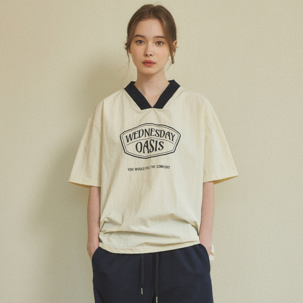 WEDNESDAYOASIS W/Signature Nylon Raglan T-shirt _Ivory