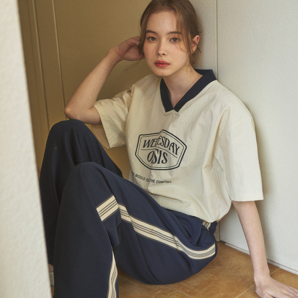 WEDNESDAYOASIS W/Signature Nylon Raglan T-shirt _Ivory