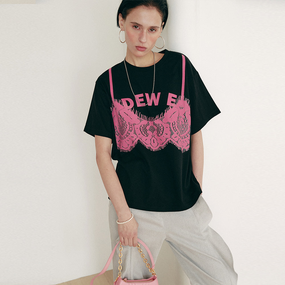DEWEDEWE [Wearing Song Hae-na] Bustier print top_black
