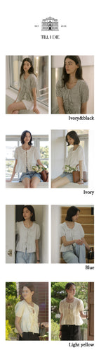 TILLIDIE Front ribbon point blouse_Ivory