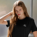 Calvin Klein Jeans [CK] Women’s Regular Fit Small Monogram Logo Short Sleeve T-Shirt 47AB801 UB1