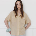 THE RYE Pocket Half Sleeve Shirt(Beige)