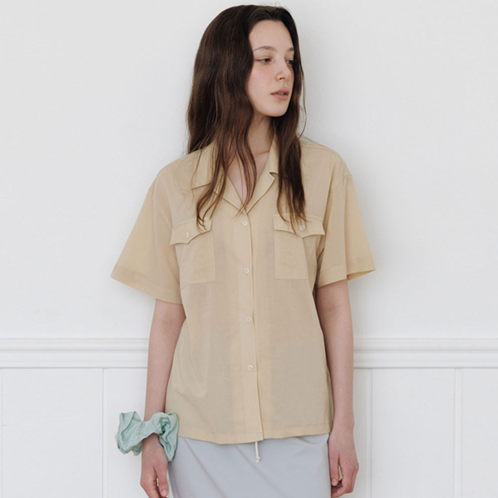 THE RYE Pocket Half Sleeve Shirt(Beige)