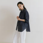 LINGSEOUL tencel basic shirt-charcoal