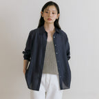 LINGSEOUL tencel basic shirt-charcoal