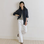 LINGSEOUL tencel basic shirt-charcoal