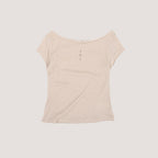 VERSO Natural Embroidery Boatneck Top
