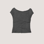VERSO Natural Embroidery Boatneck Top