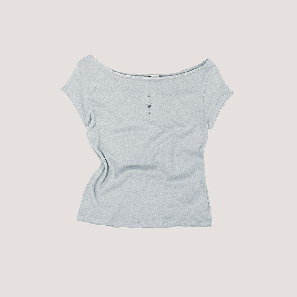 VERSO Natural Embroidery Boatneck Top