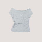 VERSO Natural Embroidery Boatneck Top
