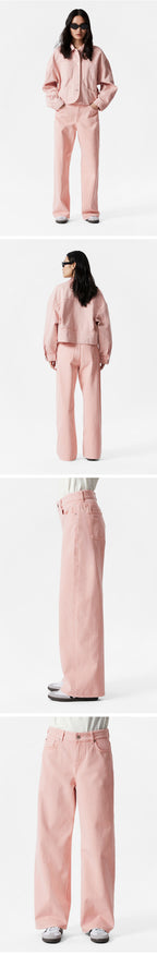 & Other Stories Relaxed Wide Leg Jeans (Pink)