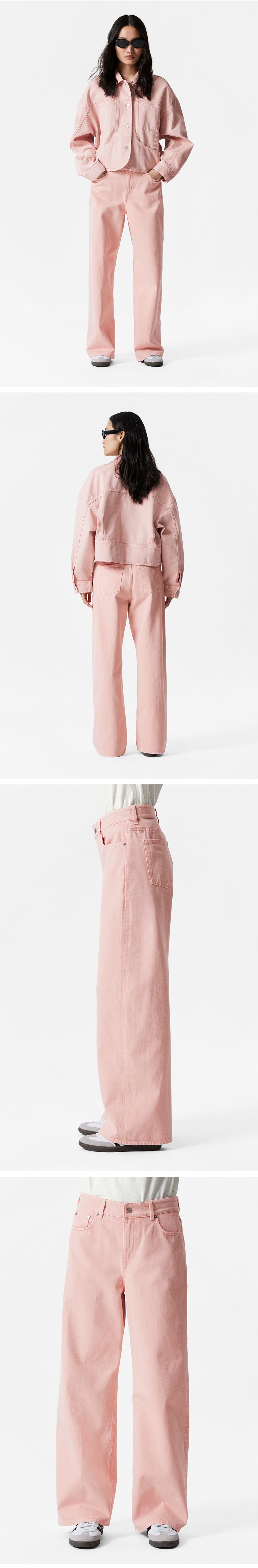 & Other Stories Relaxed Wide Leg Jeans (Pink)