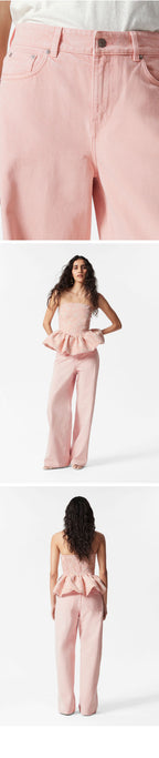 & Other Stories Relaxed Wide Leg Jeans (Pink)