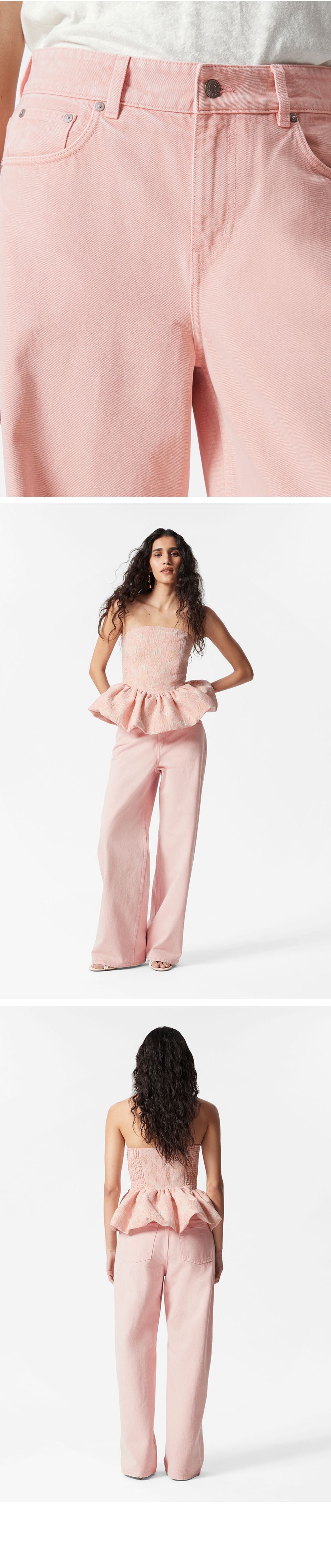 & Other Stories Relaxed Wide Leg Jeans (Pink)