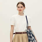 AND YOU Keywaydin chin sleeve T-shirt (Ivory/Navy stripe/Cream stripe)