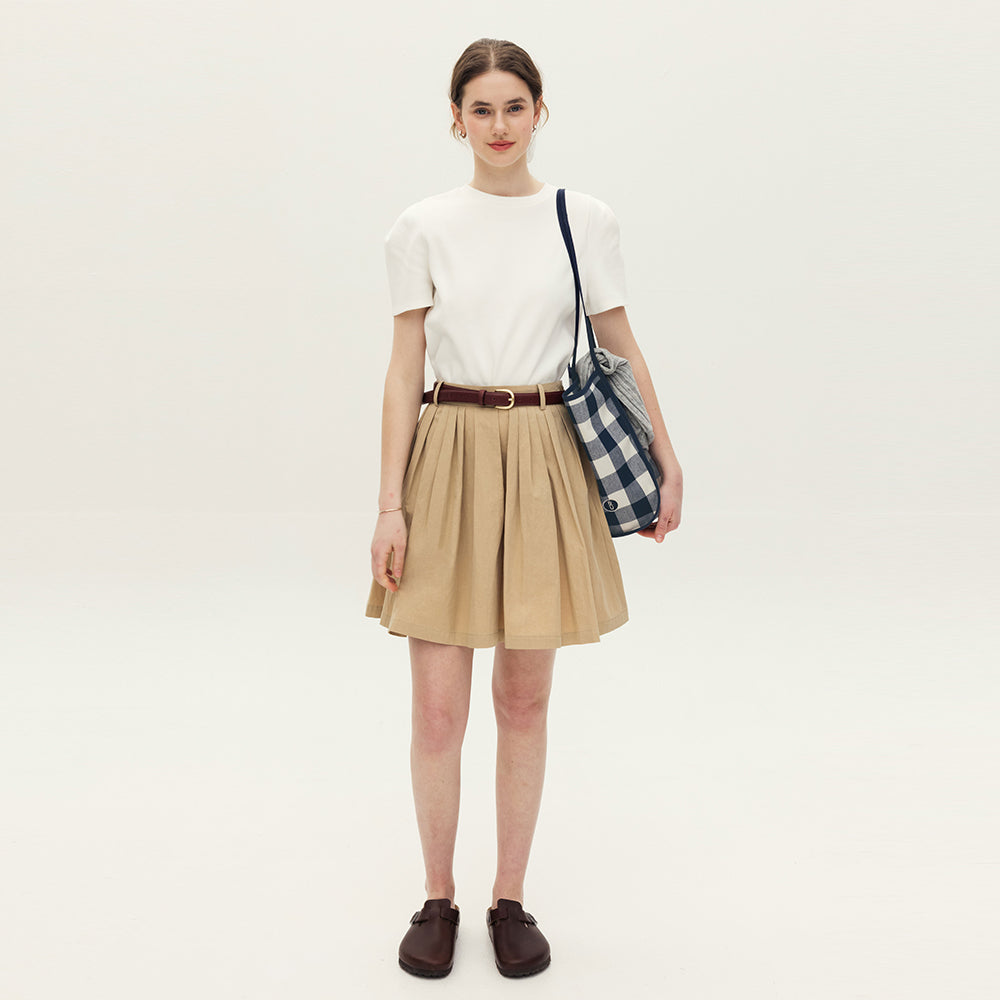 AND YOU Keywaydin chin sleeve T-shirt (Ivory/Navy stripe/Cream stripe)