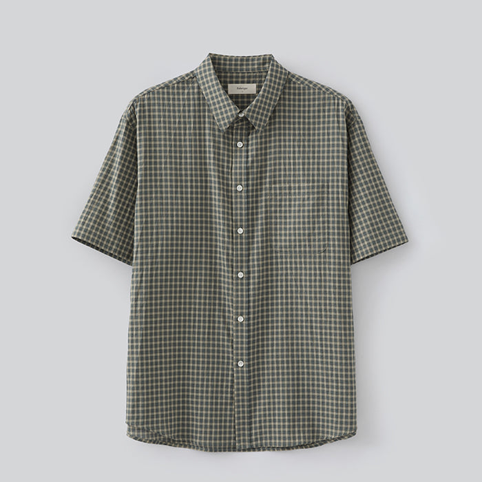 Fabregat Norman Check Half Shirt (Khaki/Blue)