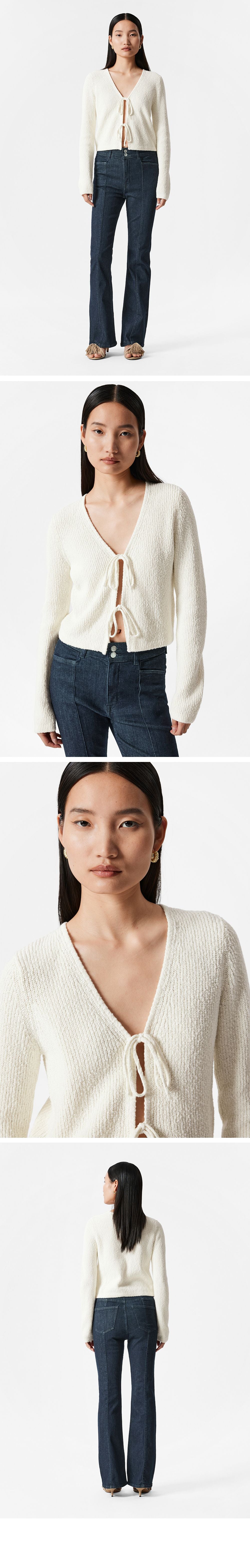 & Other Stories Knit tie detail cardigan (White)