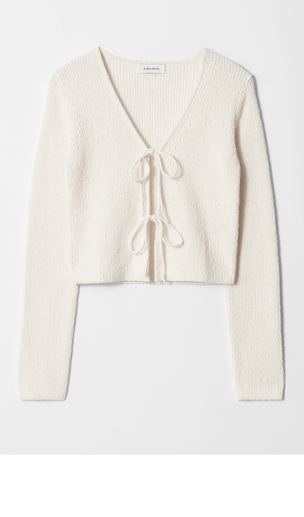 & Other Stories Knit tie detail cardigan (White)