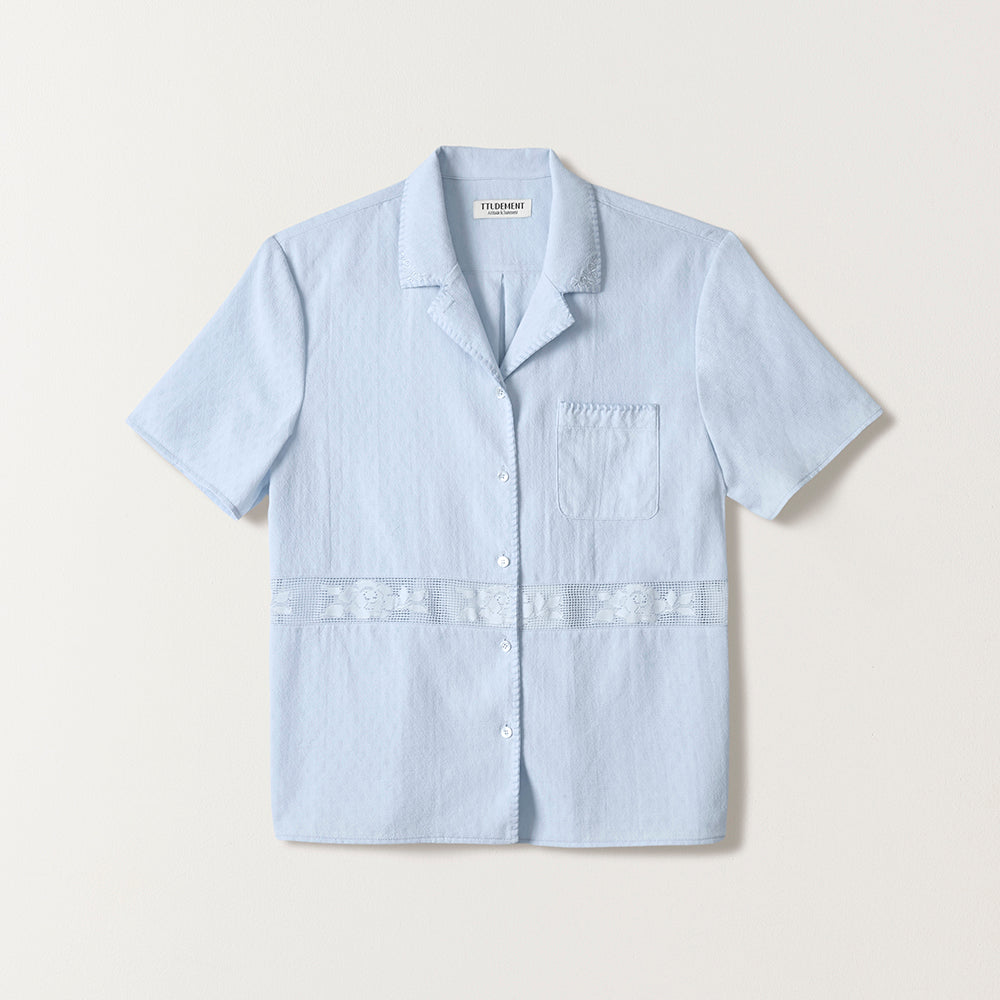 TTUDEMENT FRENCH LACE SHIRT (BLUE)
