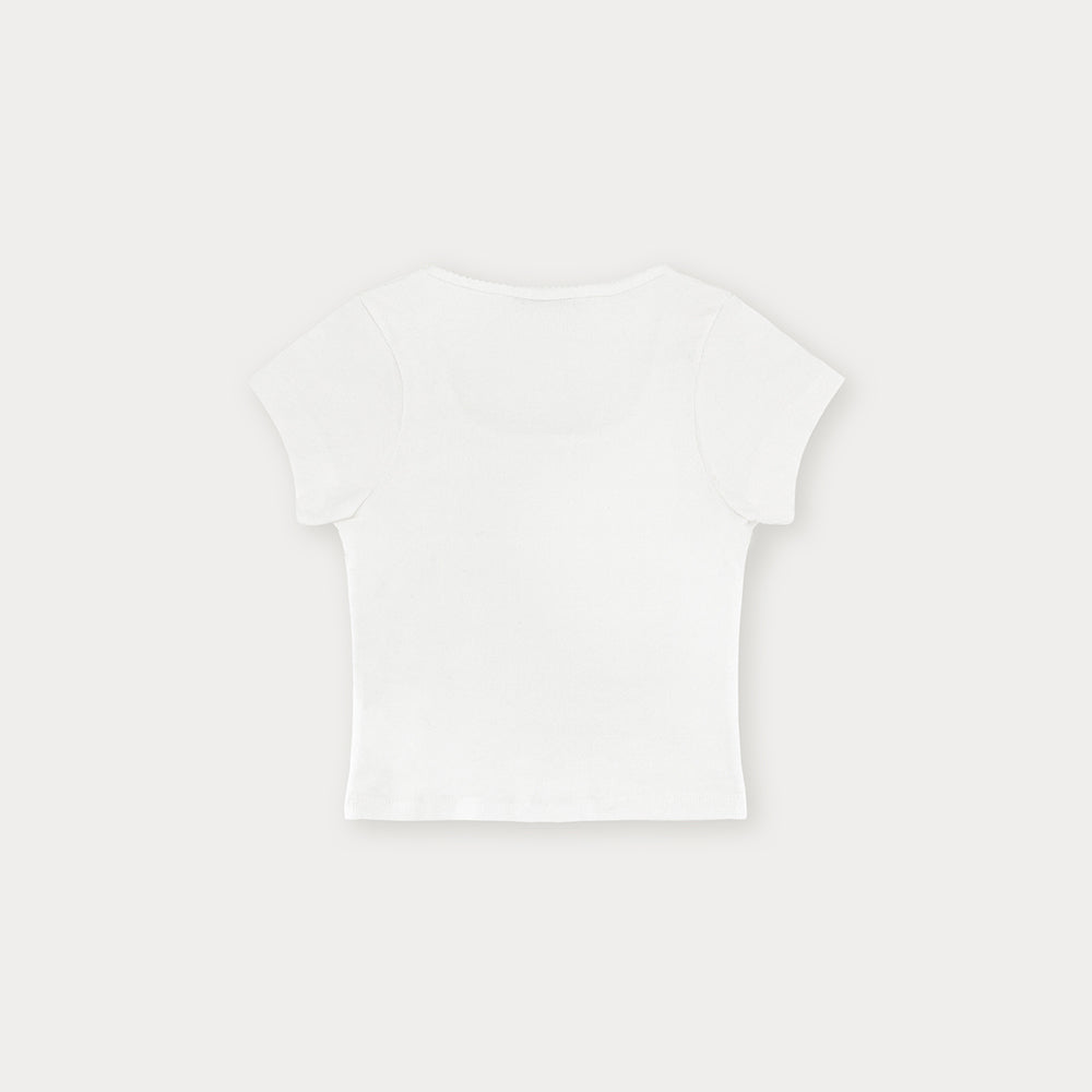 SOMEWHEREBUTTER [3rd] Ribbon Square Top - Ivory