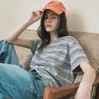 AaU [Same-day shipping/5th] 70s multi-stripe t-shirt_gray