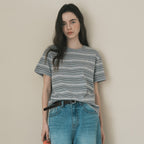 AaU [Same-day shipping/5th] 70s multi-stripe t-shirt_gray