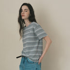 AaU [Same-day shipping/5th] 70s multi-stripe t-shirt_gray