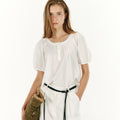 MARIECLAIRE Pintuck sleeve puff blouse (MOFBBL04MIV)