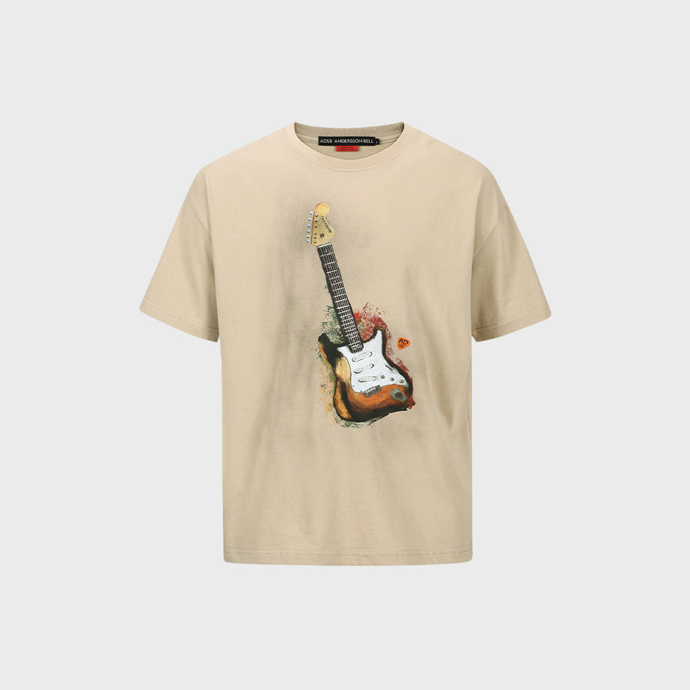 ADSB ANDERSSON BELL UNISEX GUITAR T-SHIRT atb1250u(BEIGE)